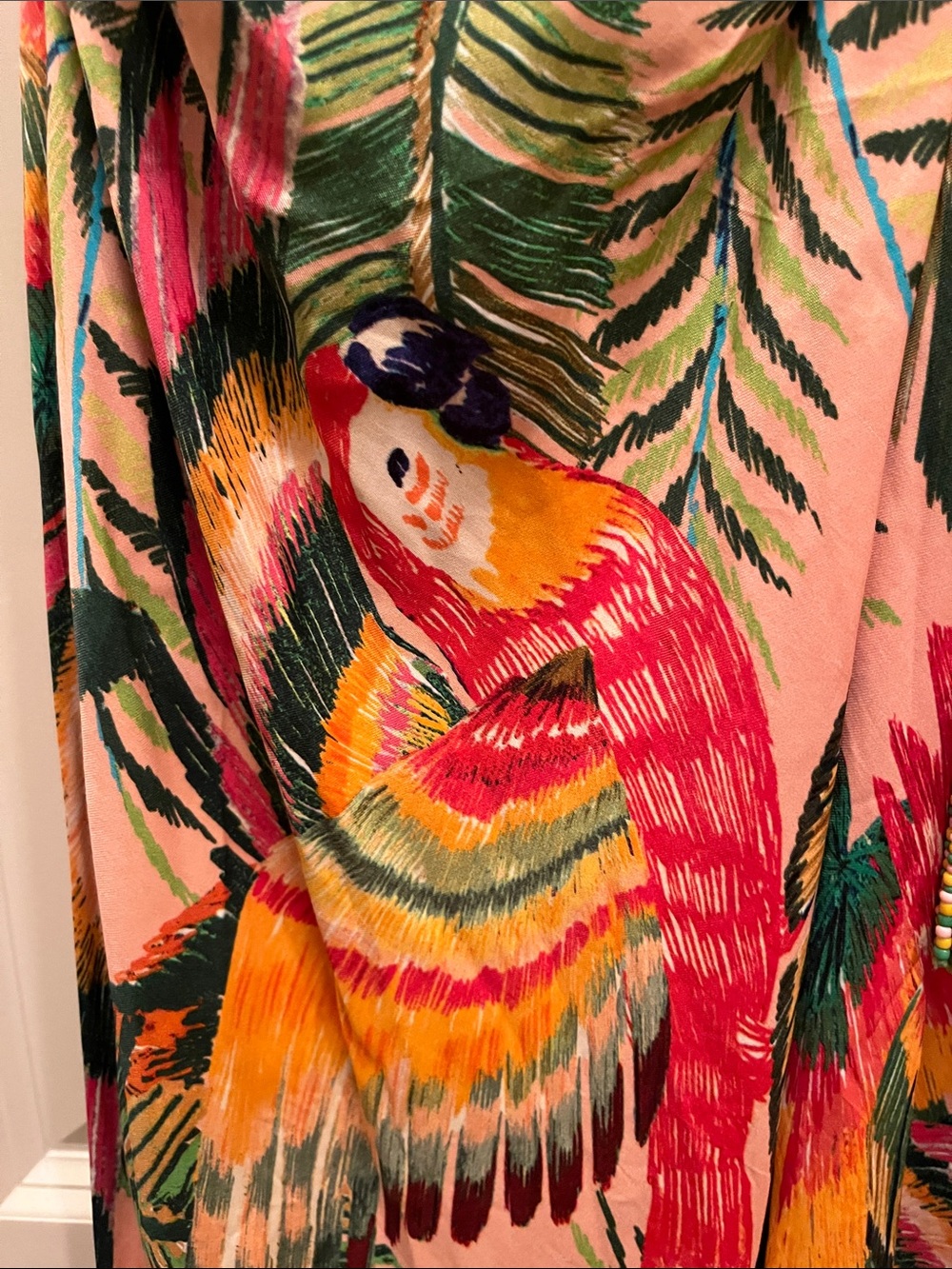 FARM Rio Peach Tropical Parrot Print Spaghetti-Strap Maxi Dress - Picture 5 of 7